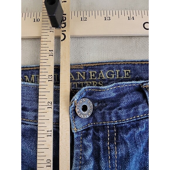 American Eagle Outfitters Jeans Mens 39x32 Baggy Straight High Rise Distressed - Picture 10 of 16